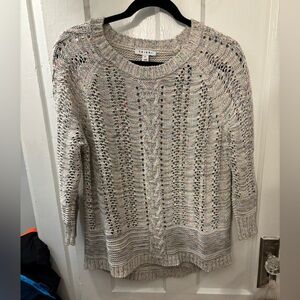 Tribal Women's Light Gray/multicolour Knit Sweater
